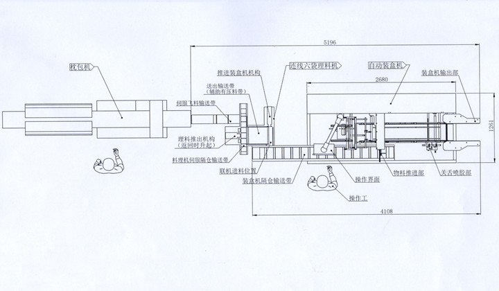 枕式包裝機(jī)和裝盒機(jī)包裝連線